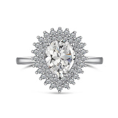 1.2-Carat Pear Cut Simulated Colorless Diamond Engagement Ring with Standard Setting