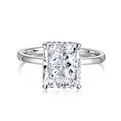 Solitaire 4.0-Carat Radiant Cut Colorless Simulated Diamond Engagement Ring