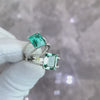 2.5-Carat Emerald Cut Multi-Color Simulated Diamond Engagement Ring