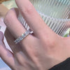 Round Cut Simulated Diamond Wedding Band in White Gold-Plated Sterling Silver with 4-Prong Setting