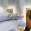 Heart-Cut Pink and Yellow Simulated Diamond Jewelry Set in Sterling Silver