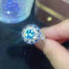 2.0-Carat 8mm Cushion Cut Simulated Aquamarine Engagement Ring