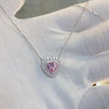 Heart-Cut Pink and Yellow Simulated Diamond Jewelry Set in Sterling Silver