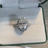 4.5-Carat Oval Moissanite Halo Engagement Ring in Sterling Silver with GRA Certificate