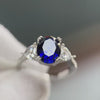 Three Stones 3.0-Carat Oval Cut Sapphire Simulated Gemstone Engagement Ring