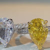 Accented 7.0-Carat Multi-Color Pear Cut Simulated Diamond Engagement Ring